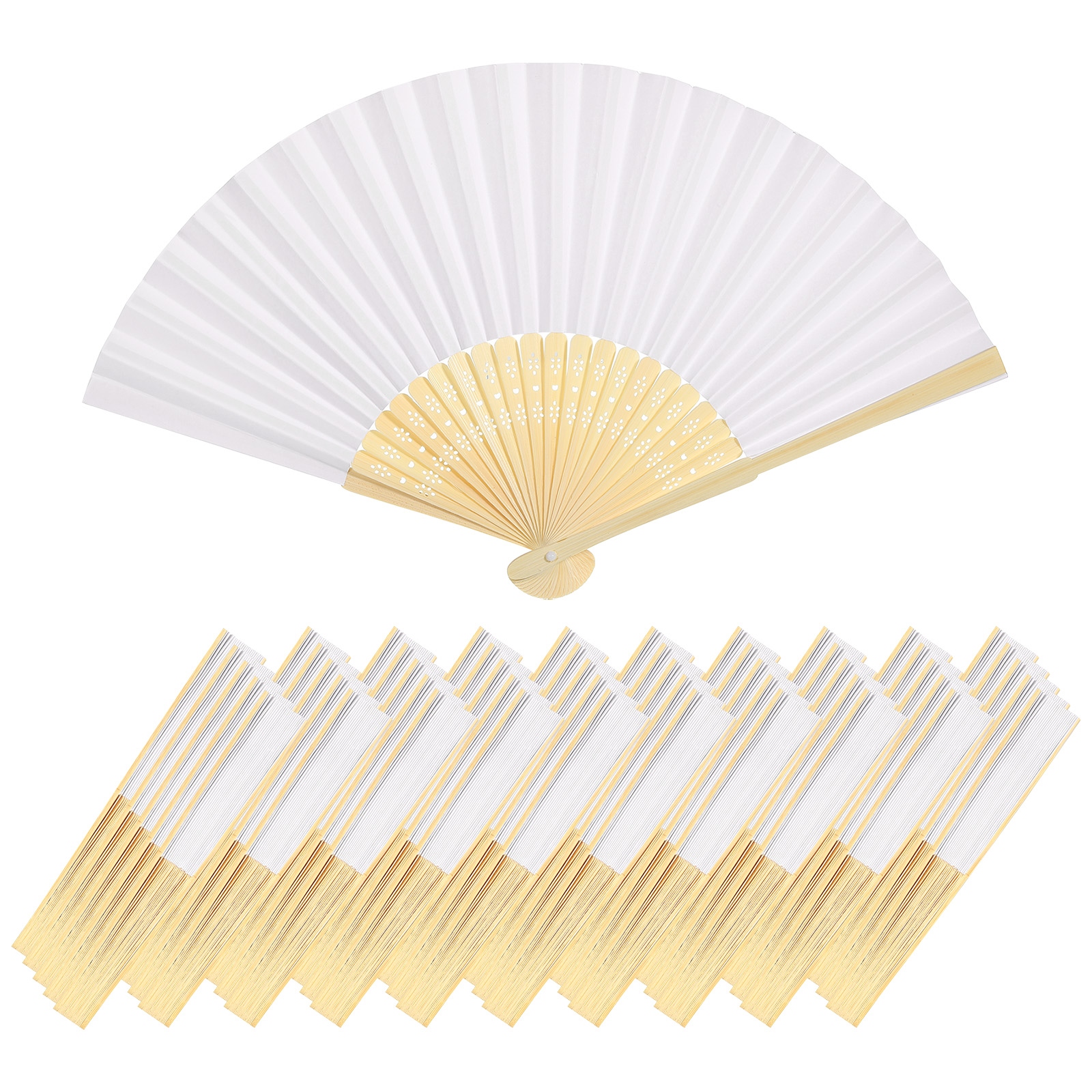 White Paper Fan, 50Pcs Folding Hand Fans Handheld Fan for Party DIY  Decoration - Bed Bath & Beyond - 37419234